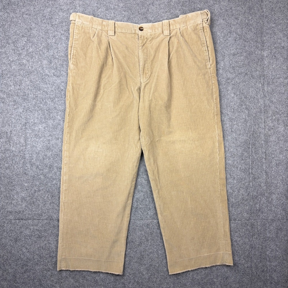 LL Bean Pants Mens 40x28 Brown Khaki Corduroy Straight Leg Comfort‎ Waist Cords